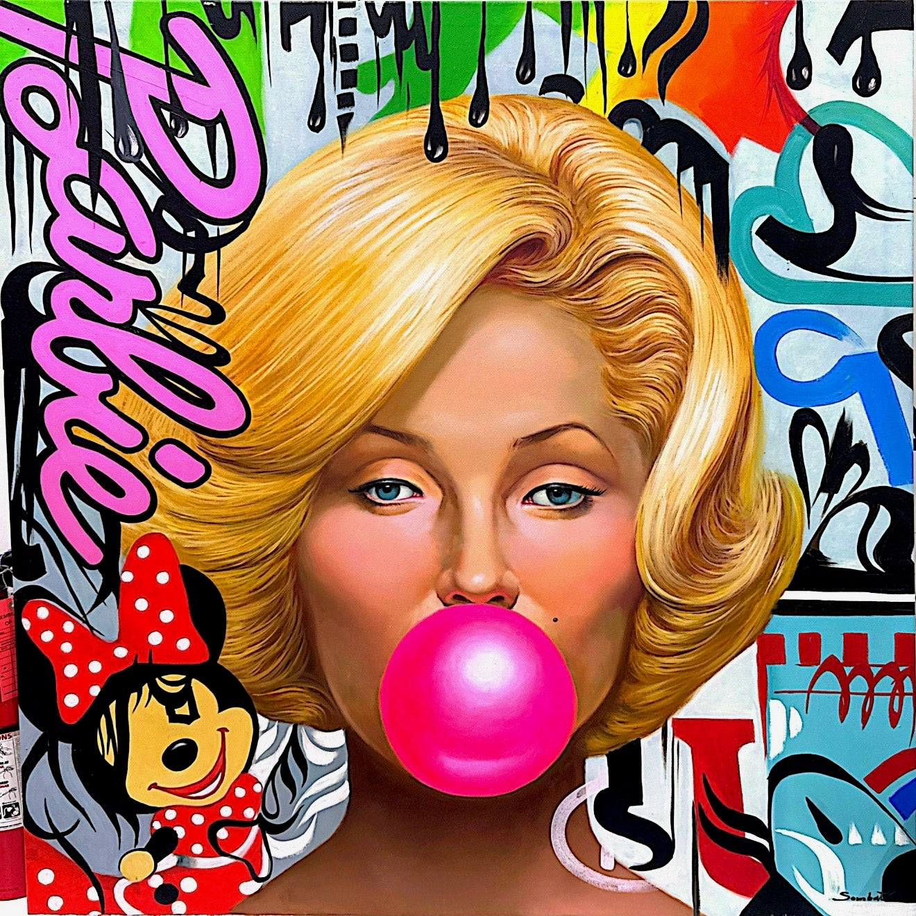 Barbie Pop-Art Bubble Gum Painting