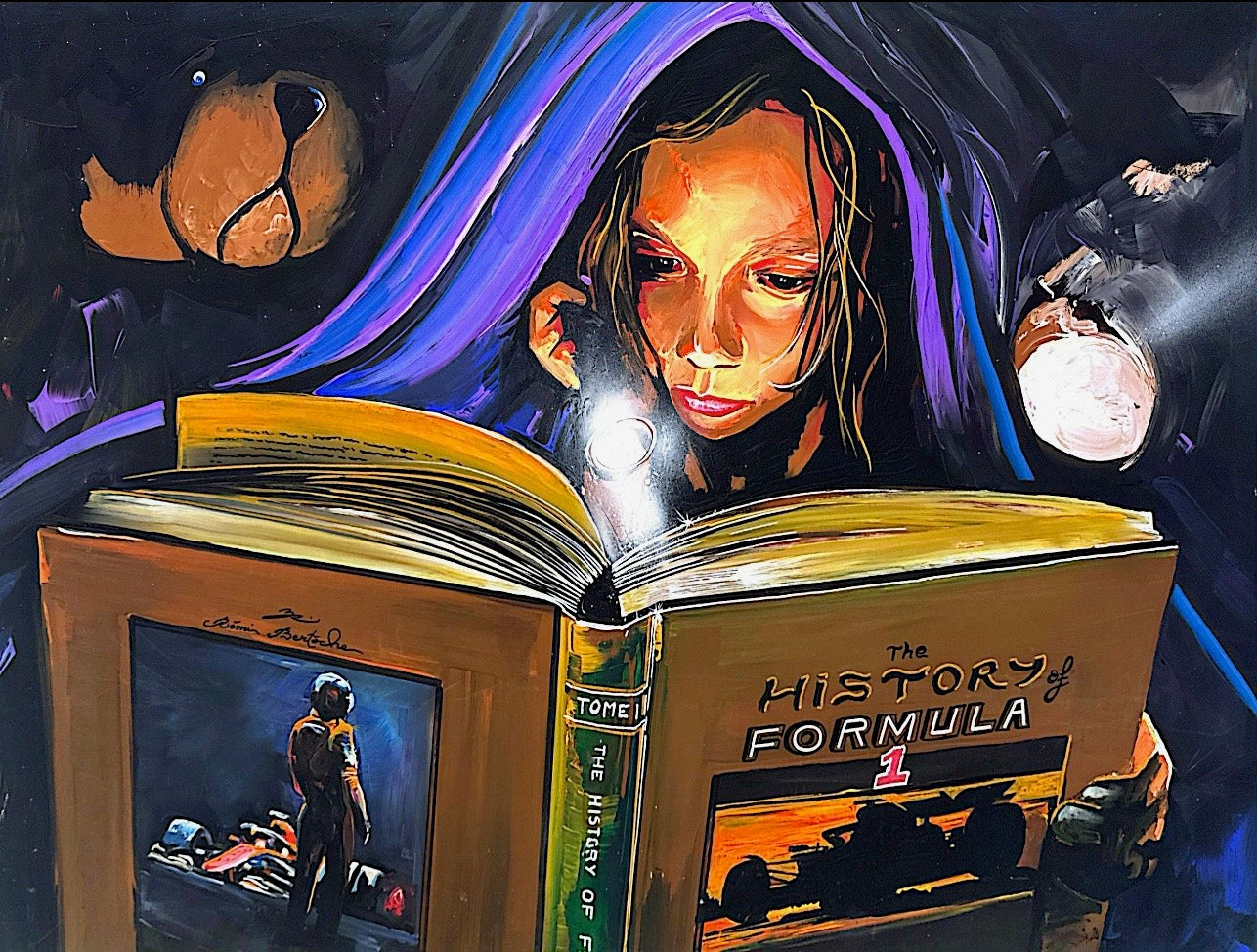 Girl Reading F1 Book Painting