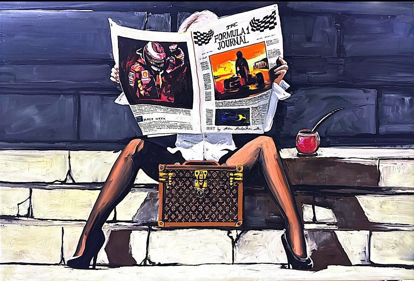 Woman With Newspaper Painting